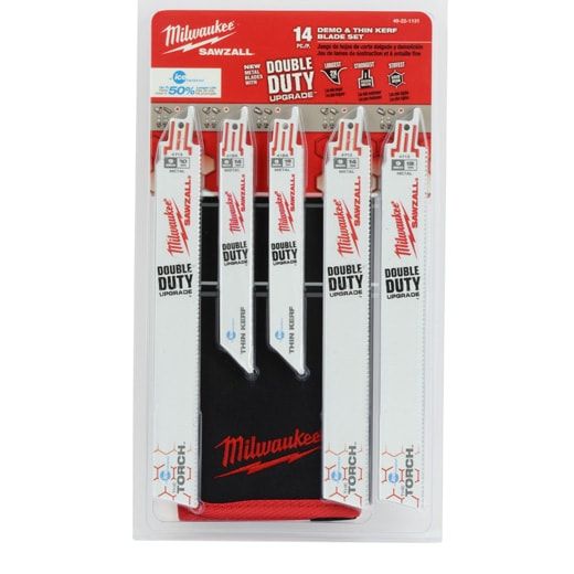 Milwaukee 美沃奇 鐵工專用軍刀鋸片14入組（49-22-1131）附帆布摺疊