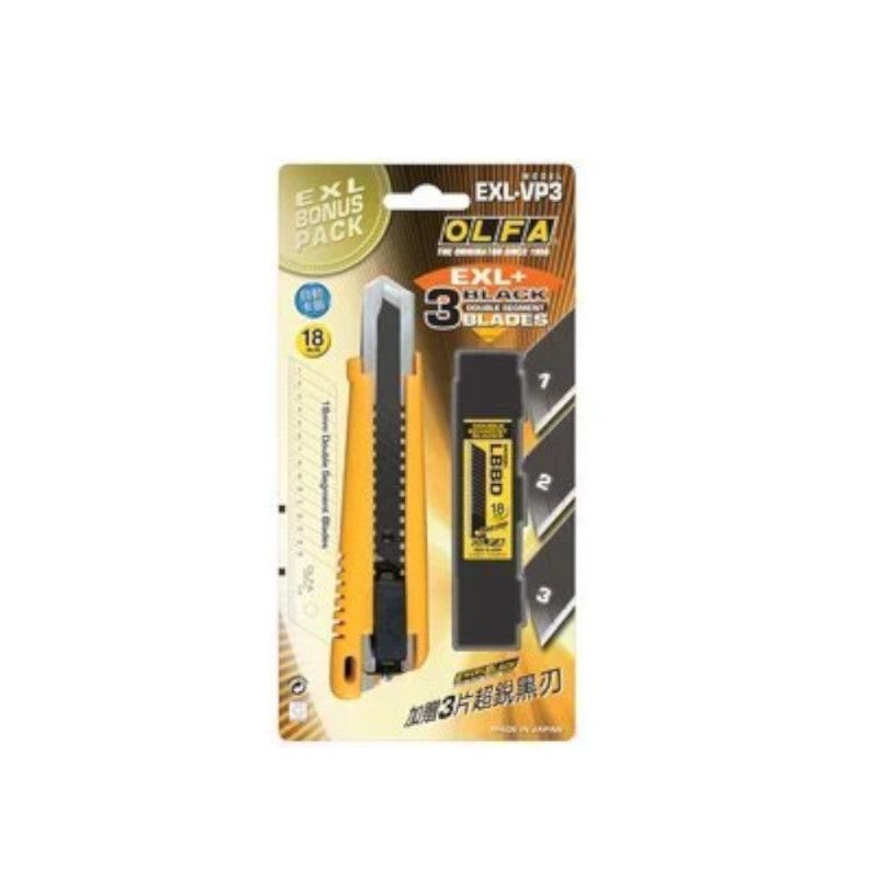 OLFA 日本 高品質 專業大型美工刀 EXL-VP3 超值組 附贈3片15截LBBD黑刃刀片