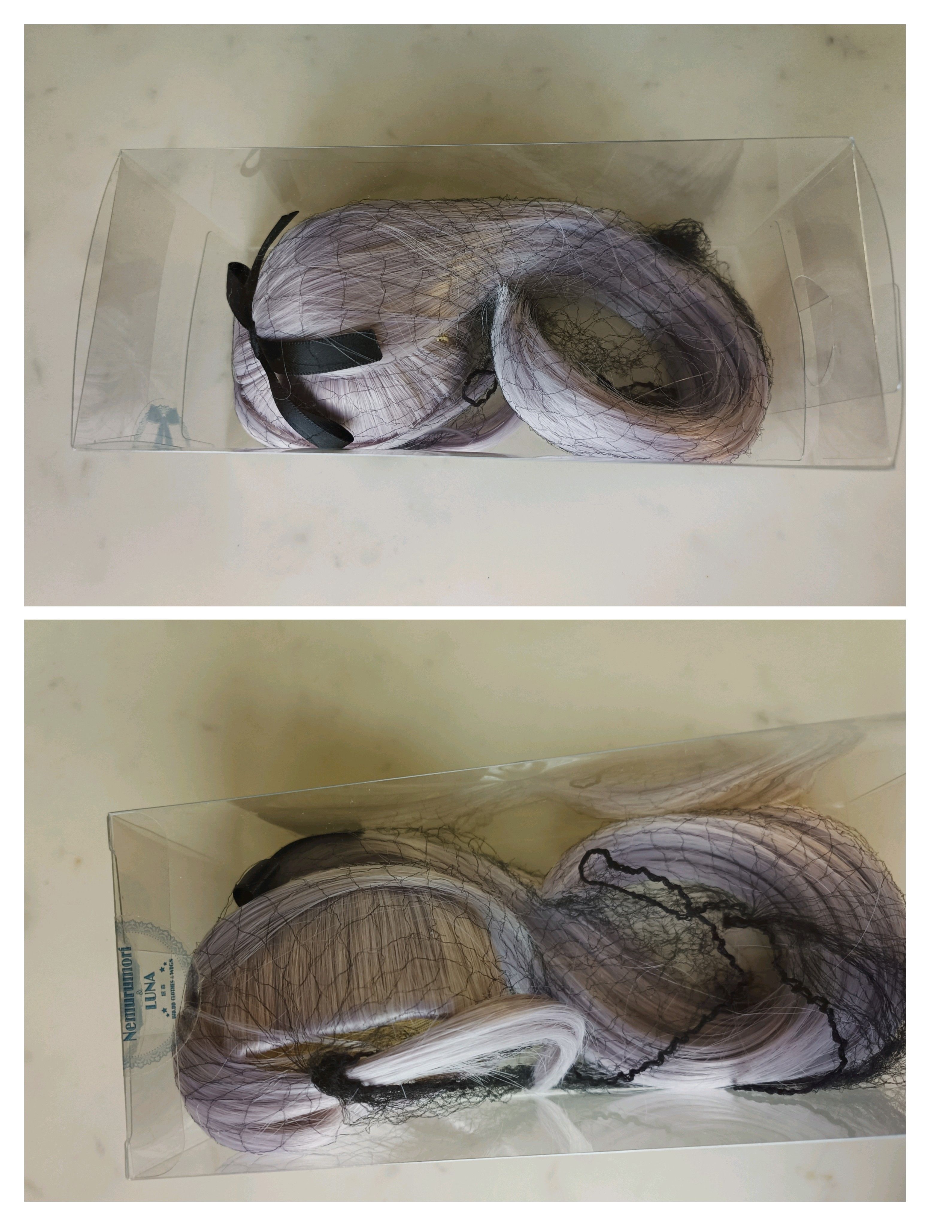 三分假髮紫色單馬尾