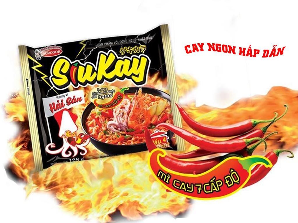 Mì Siu Kay Cấp Độ 7 Hương Vị Hải Sản 越南 ACECOOK 乾炒麵 特辣海鮮風味