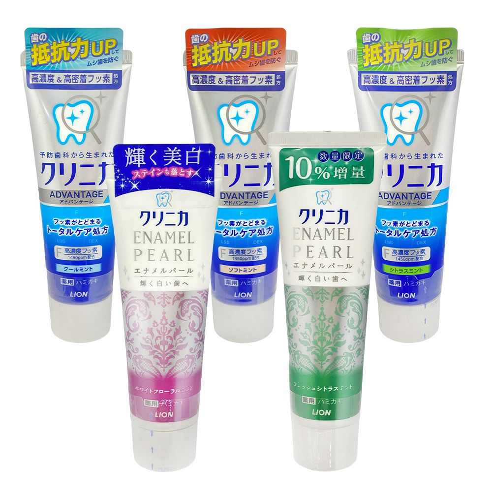 獅王 LION Clinica 酵素潔護 酵素亮白 牙膏 溫和 柑橘 清涼 百花 薄荷 130g
