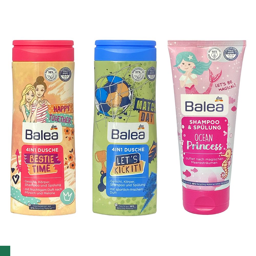 德國 BALEA 兒童4合1 洗護髮沐浴潔面 300ml 兒童2合1 洗護髮 海洋公主 200ml