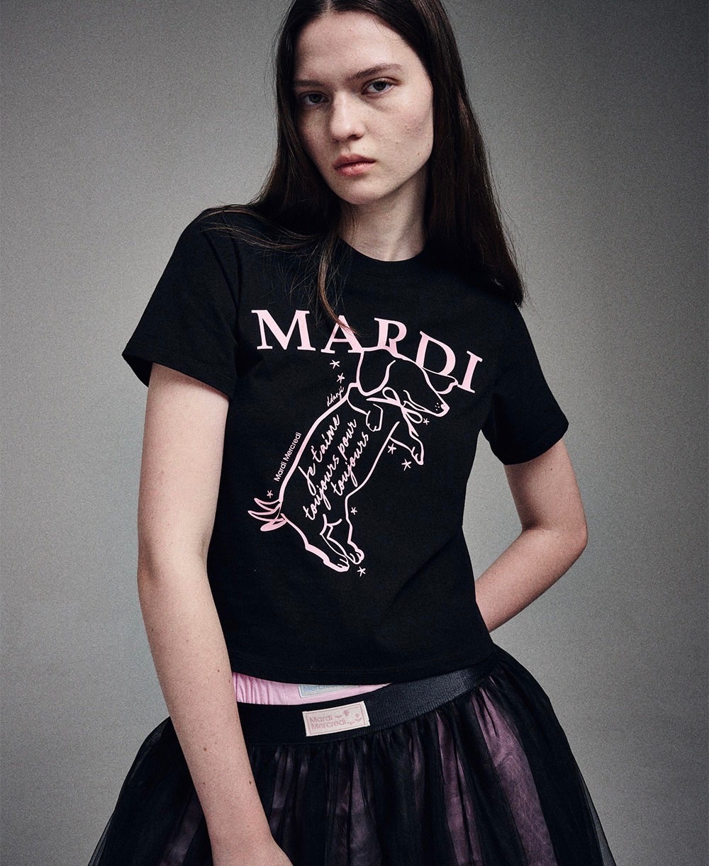 Mardi mercredi 新款臘腸狗T-shirt 躺地露肚款