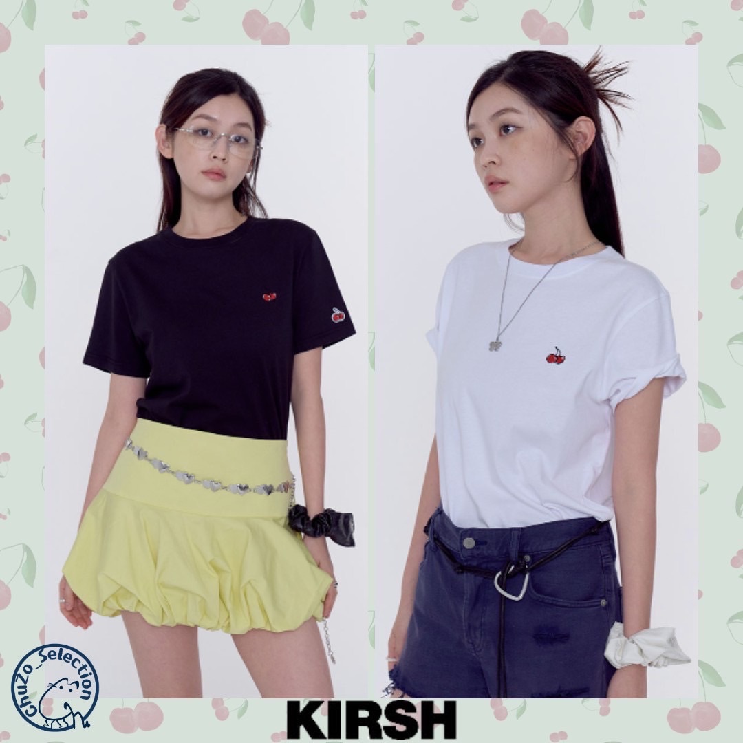 Kirsh 小櫻桃刺繡標Tee兩入組