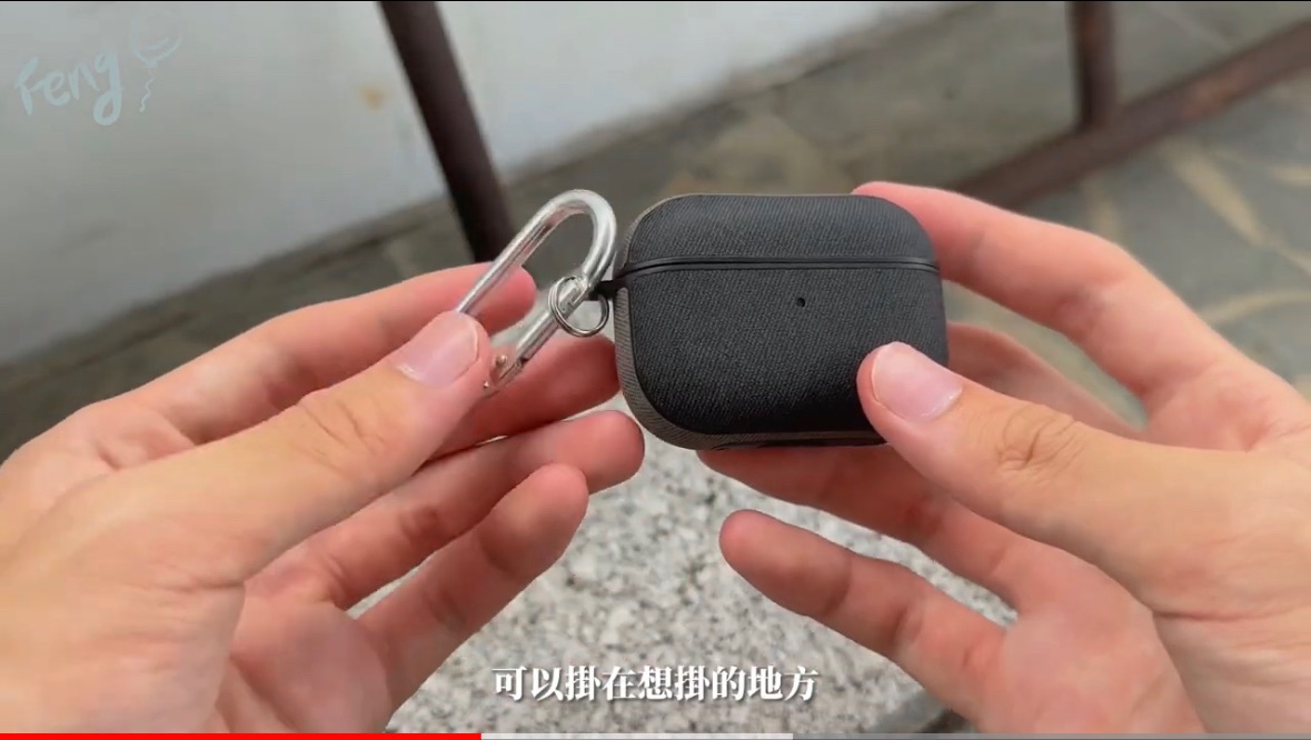 JTLEGEND Airpods Pro 2 Amos 撞色布紋保護殼（黑灰）