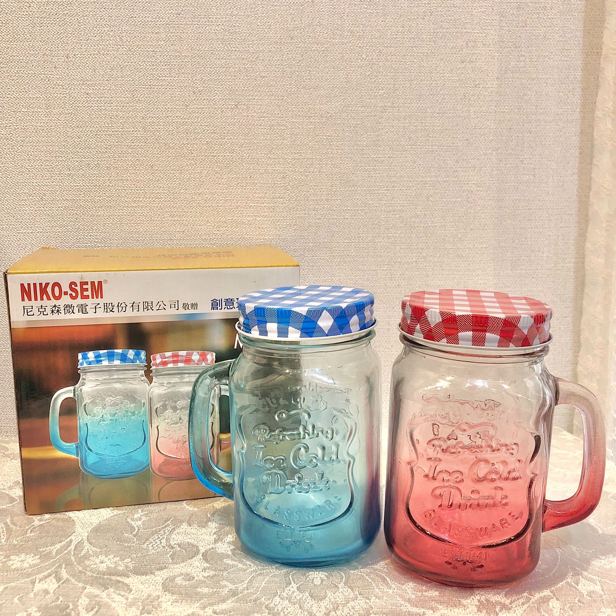 創意玻璃梅森杯450ML兩入 股東會紀念品