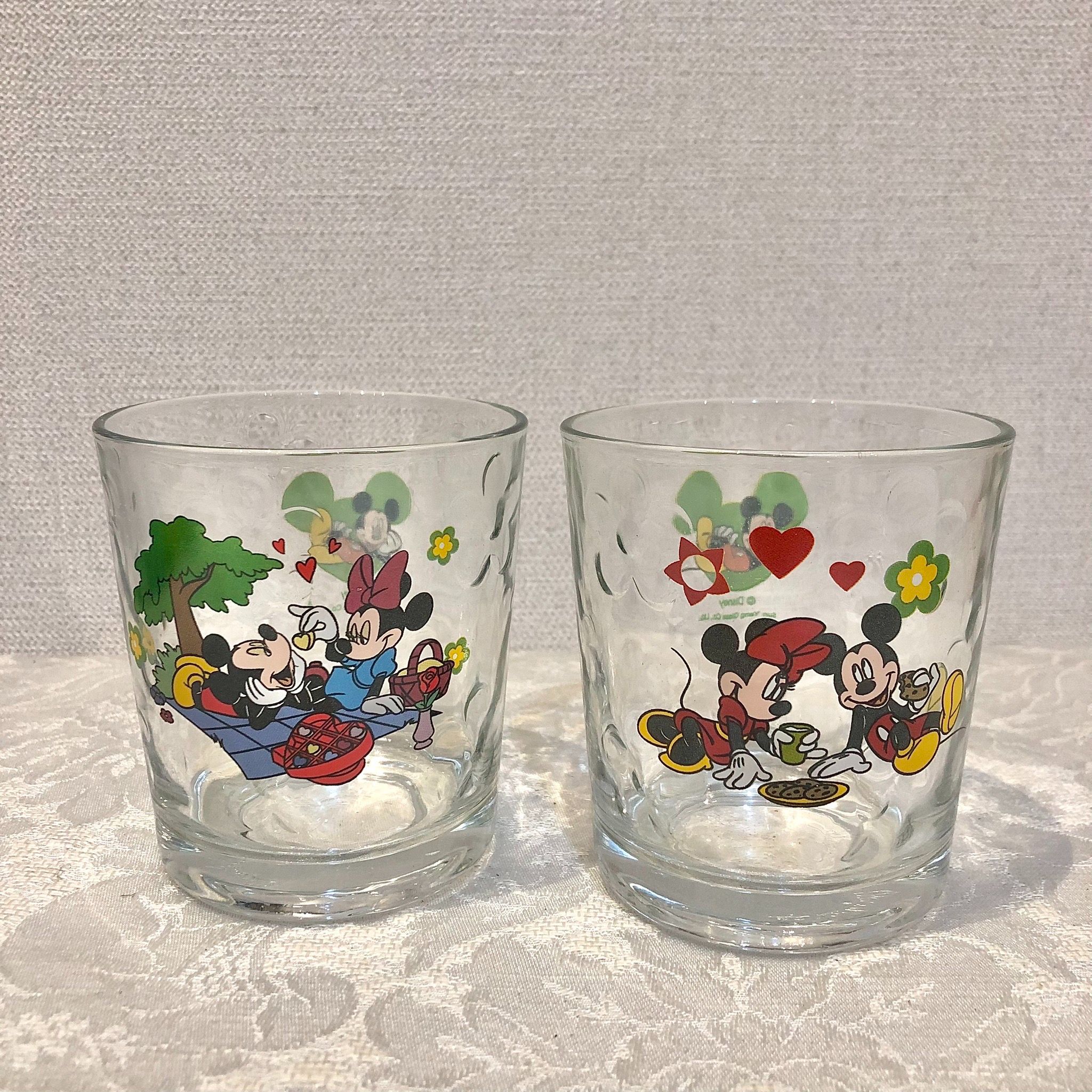 復古款米奇米妮玻璃杯 2入組