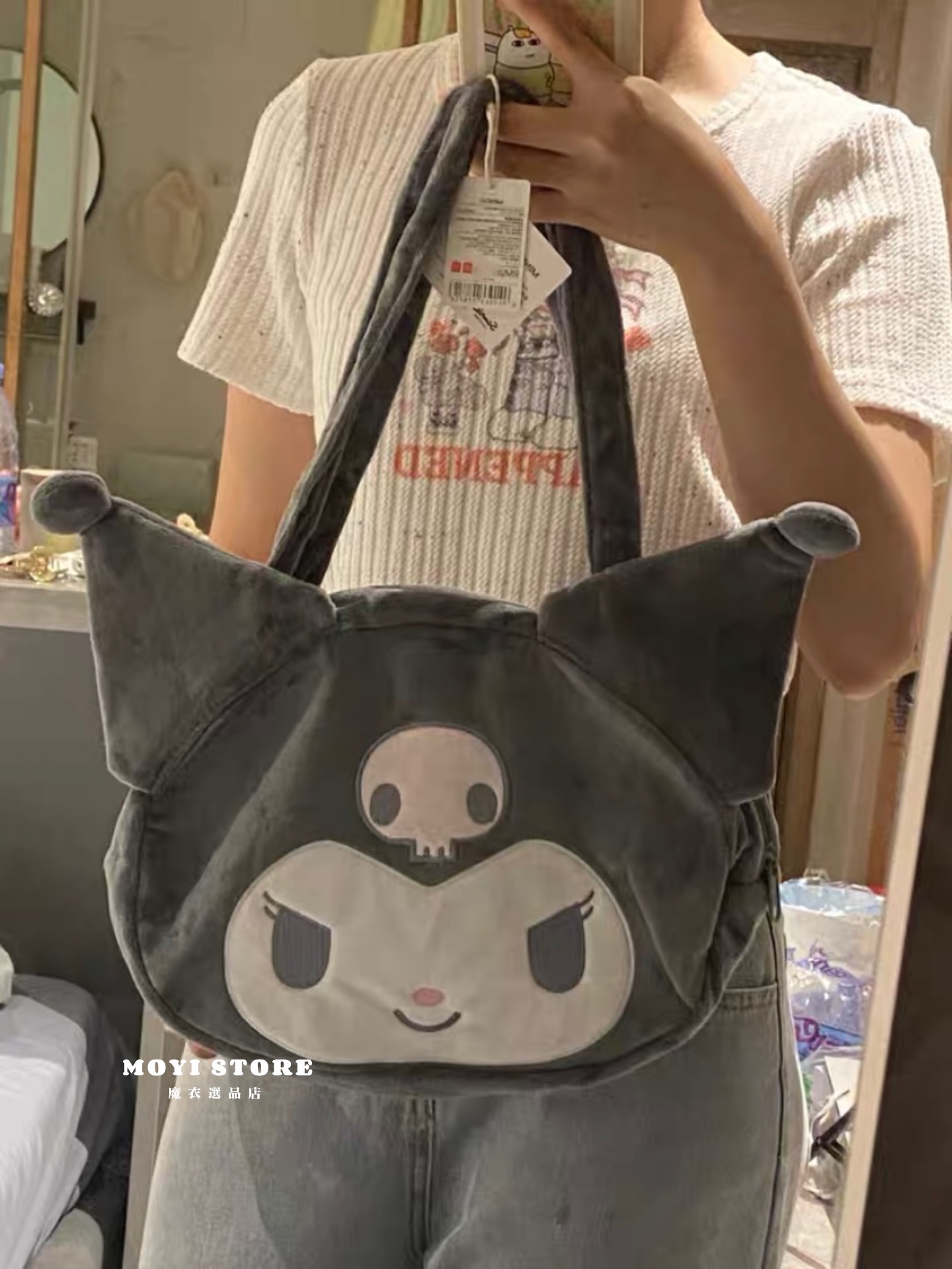 （台灣現貨❤24H內發貨）┃正版三麗鷗萌臉毛絨可愛單肩包