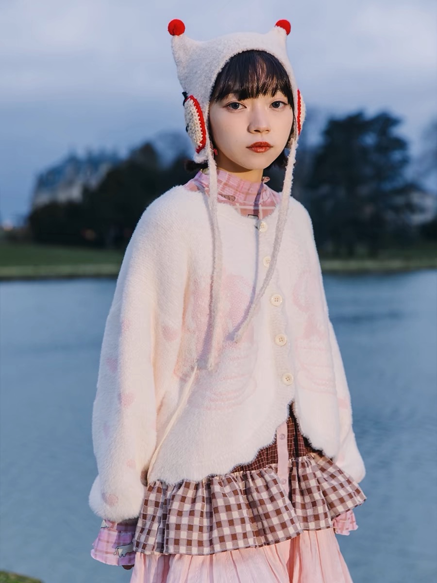 New🫧 茶杯小狗茶包吊飾軟糯水貂毛毛衣 粉