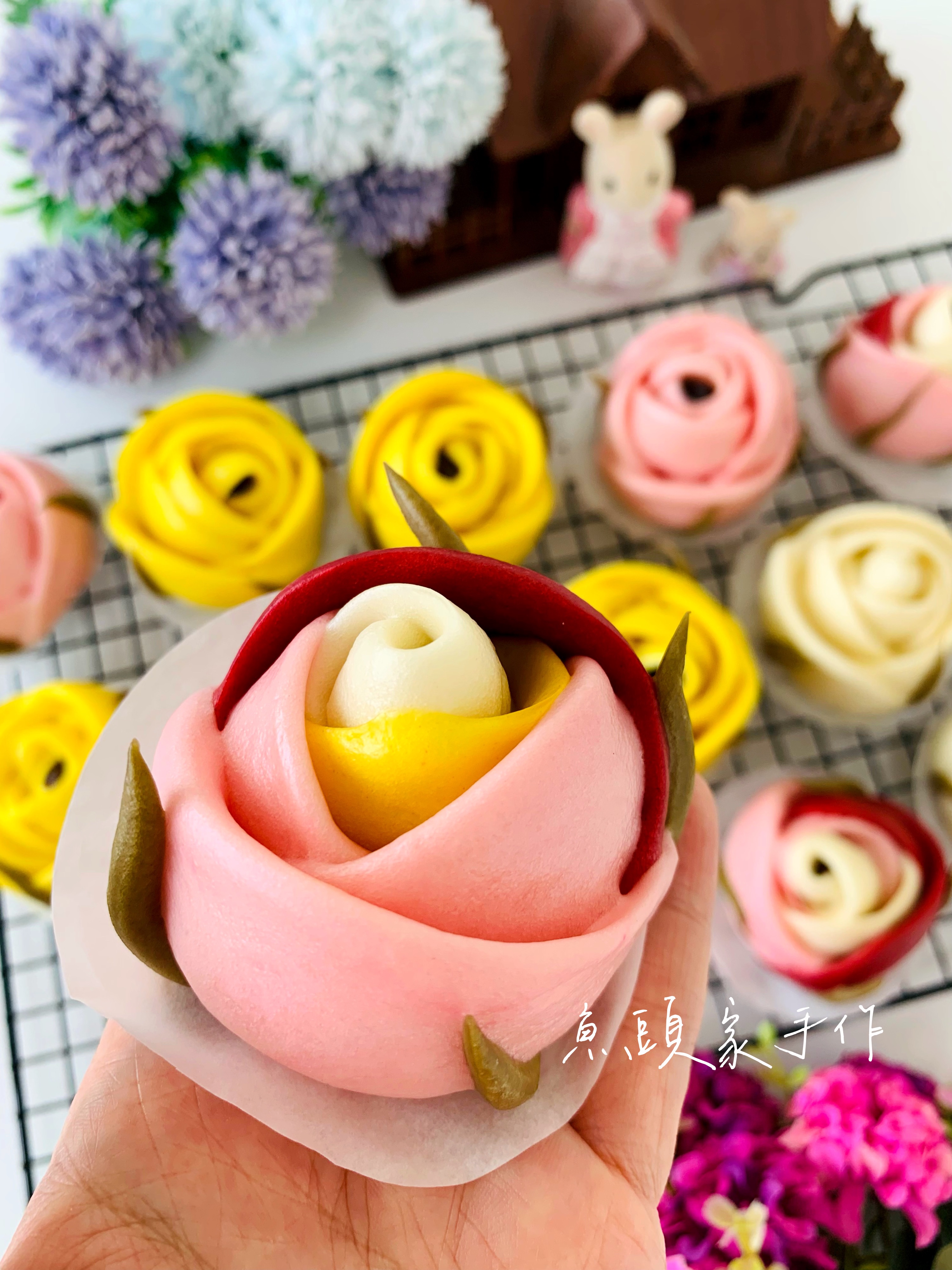 甜在心玫瑰花造型饅頭禮盒