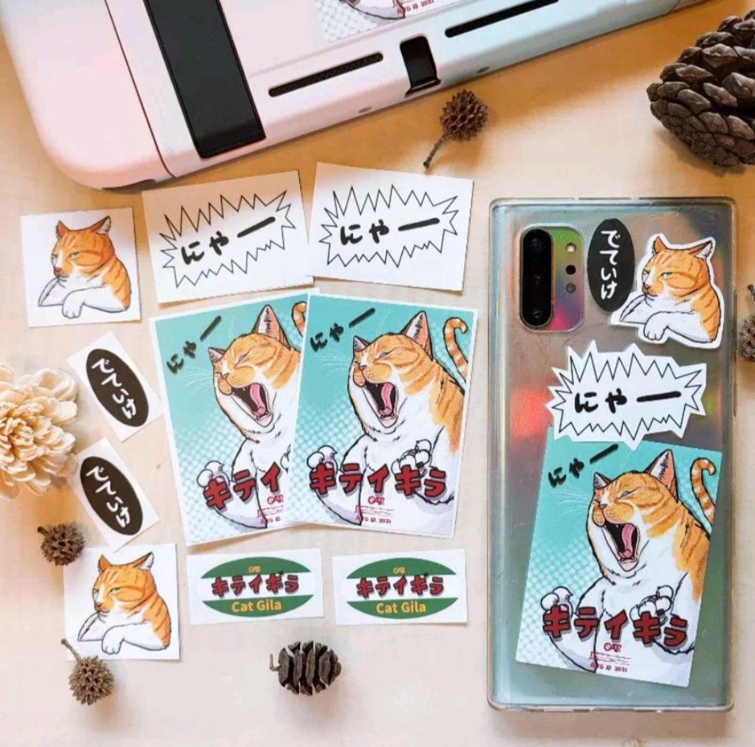 MIT 貓吉拉 防水 貼紙/BaoBy’s NEKO/ 貓咪 筆電貼 手機貼 平板貼 車貼 switch貼 手帳本