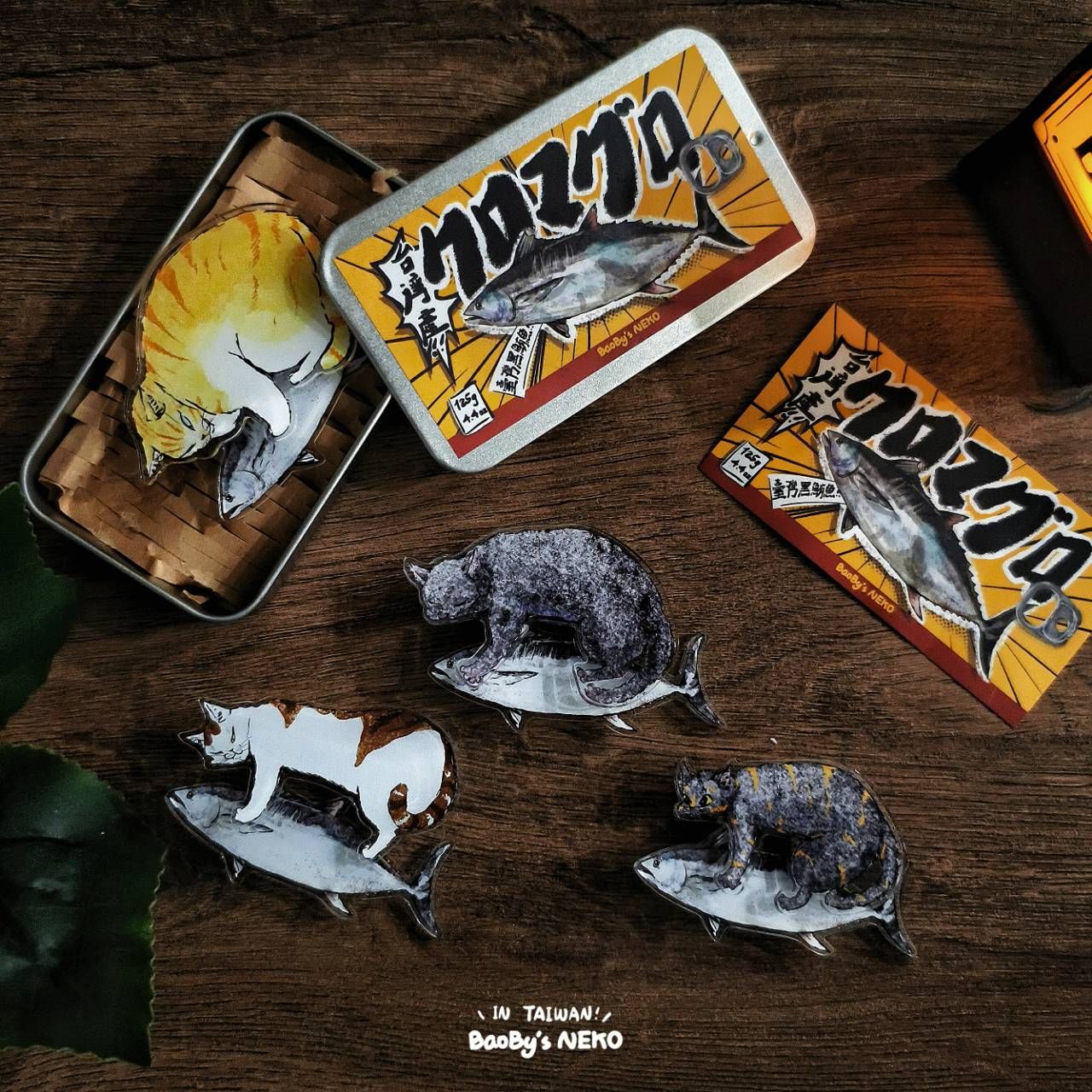 MIT 貓抱魚 髮夾/BaoBy’s NEKO/貓奴 橘貓 黑貓 玳瑁貓 虎斑貓 一字夾 髮飾 封口夾 台灣製