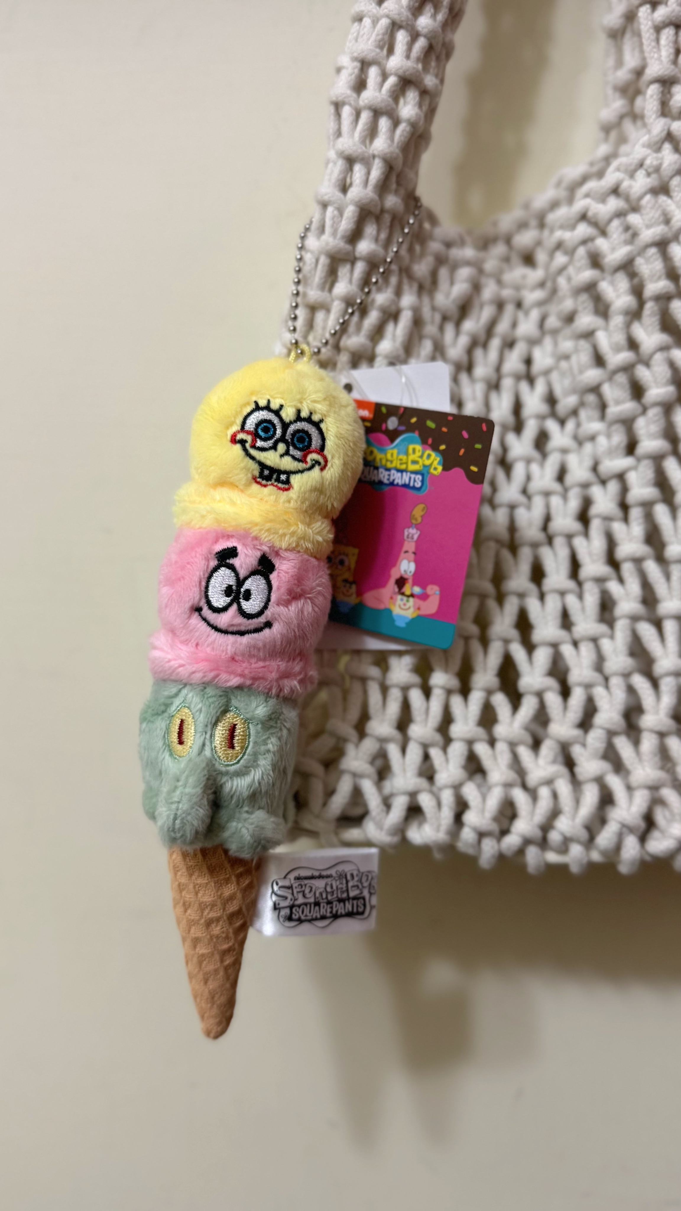 【現貨】 日本代購PLAZA正版授權海綿寶寶Goofy Goober三球冰淇淋吊飾