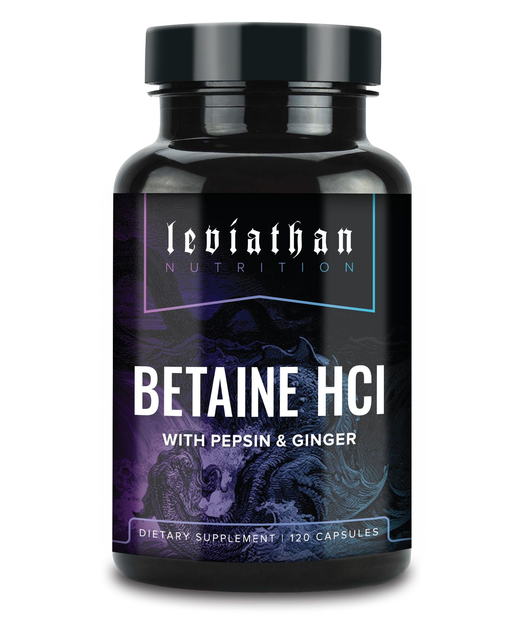 Betaine HCL 甜菜鹼鹽酸鹽膠囊 胃蛋白酶 生薑 消化 消化道 腹脹 Leviathan Nutrition