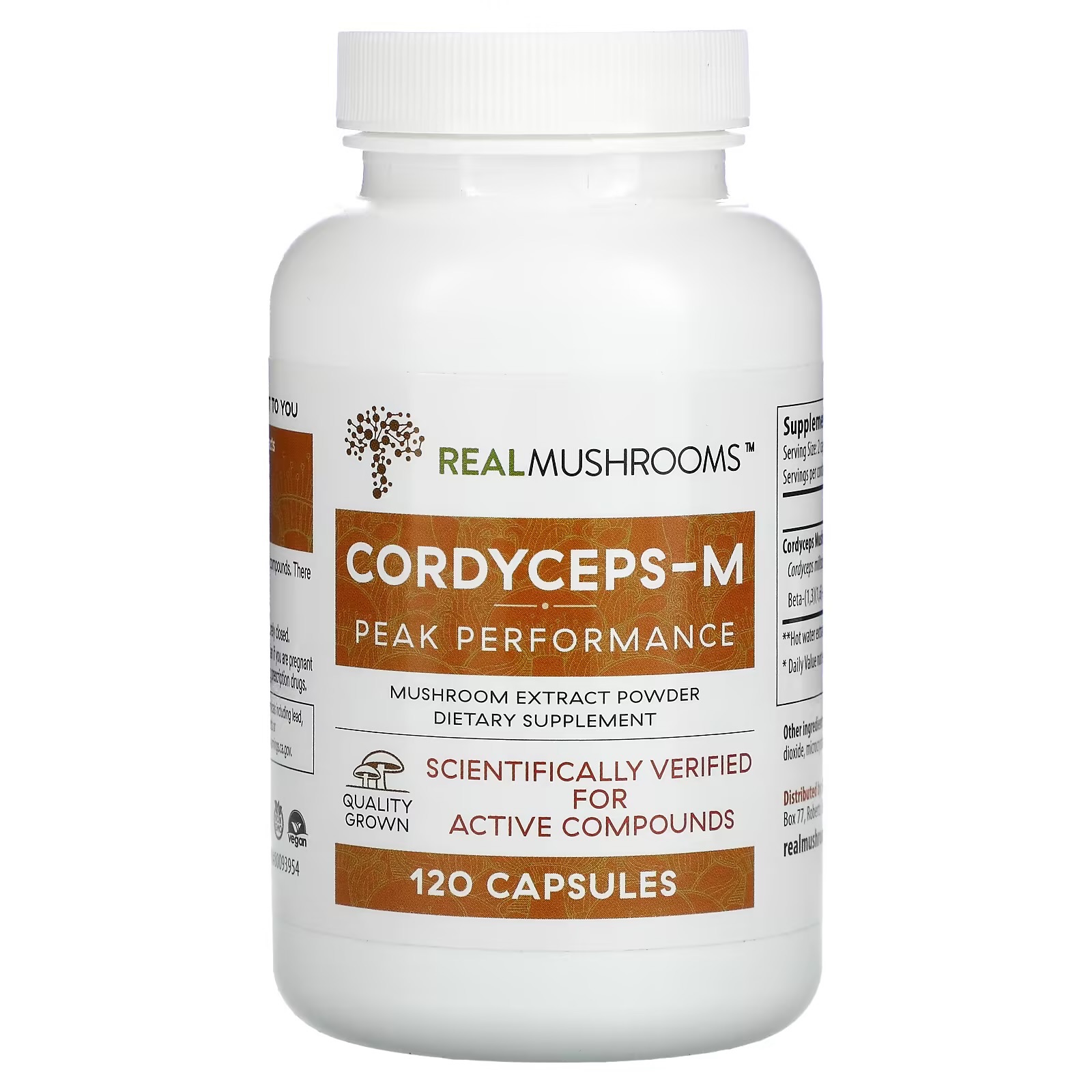 Cordyceps-M 真蘑菇冬蟲夏草膠囊 無添加物 Real Mushrooms 天然有機 蛹蟲草 蟲草素