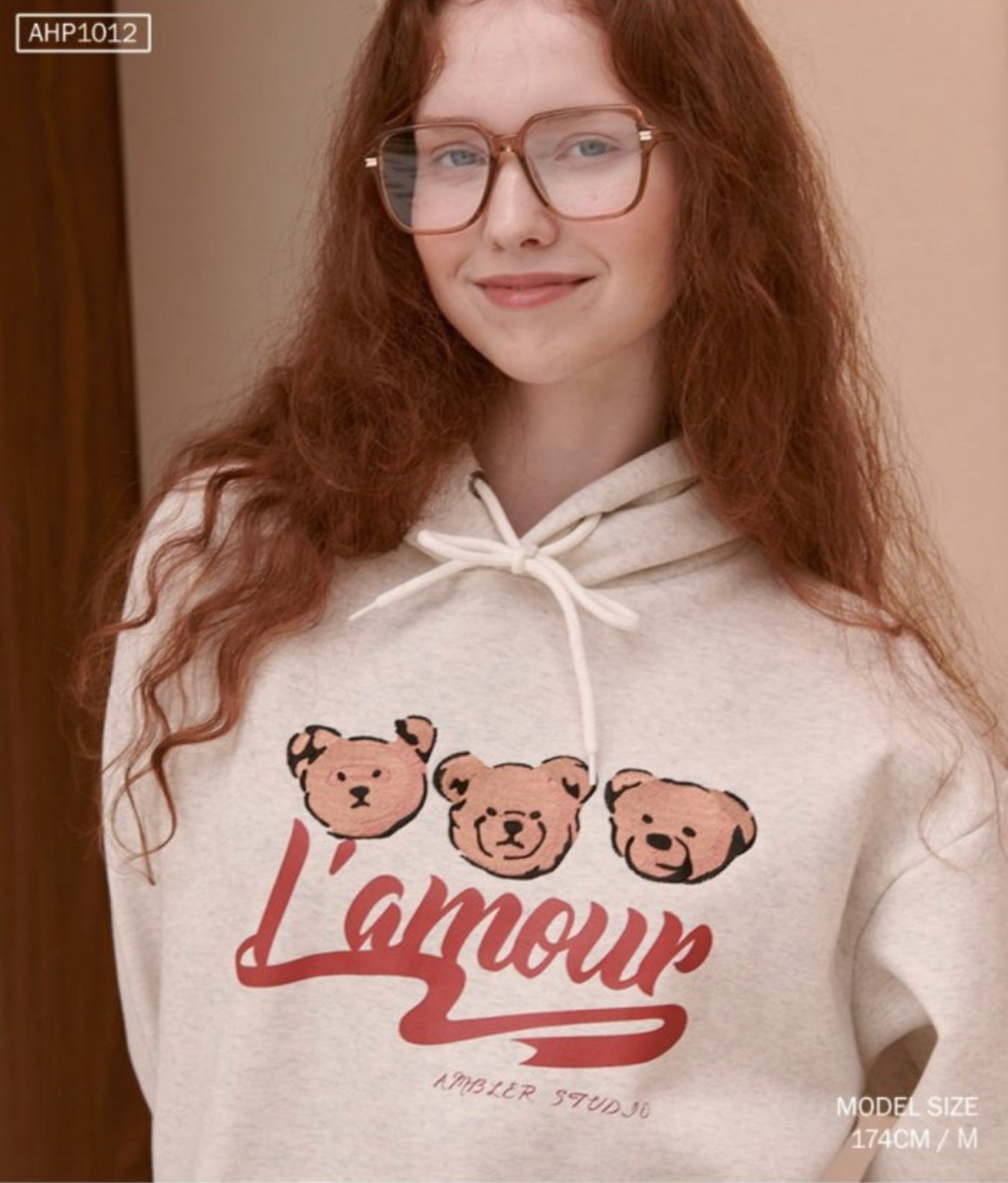 🇰🇷韓國代購 預購Ambler 三顆小熊頭 l’amour 刷毛 帽踢 帽T