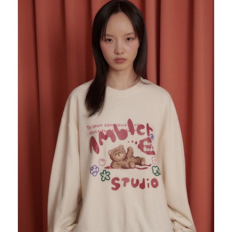 ￼Ambler 男女款  花卉花園長袖大學T 運動衫