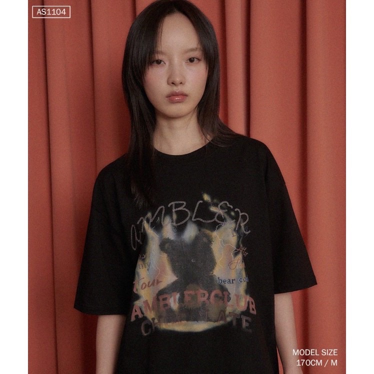 ￼Ambler 男女款 火焰熊🐻短袖T恤 短T