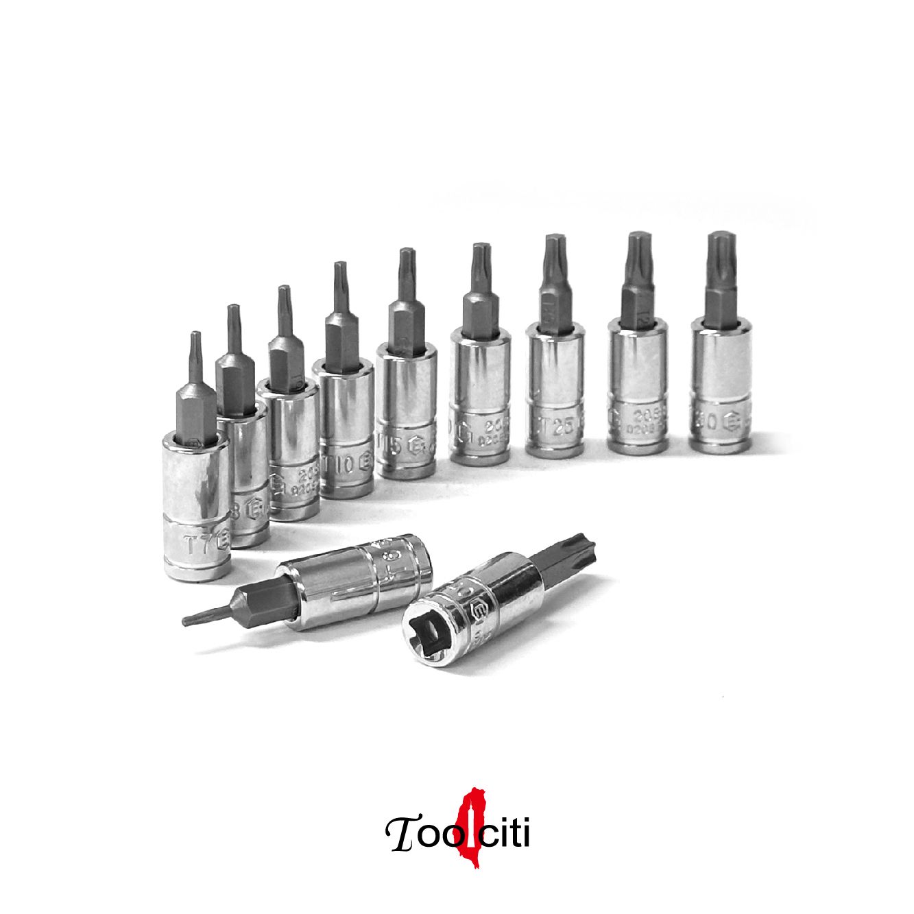 2分星型起子頭+套筒 （208+61系列） 45mmL 工具城Toolciti