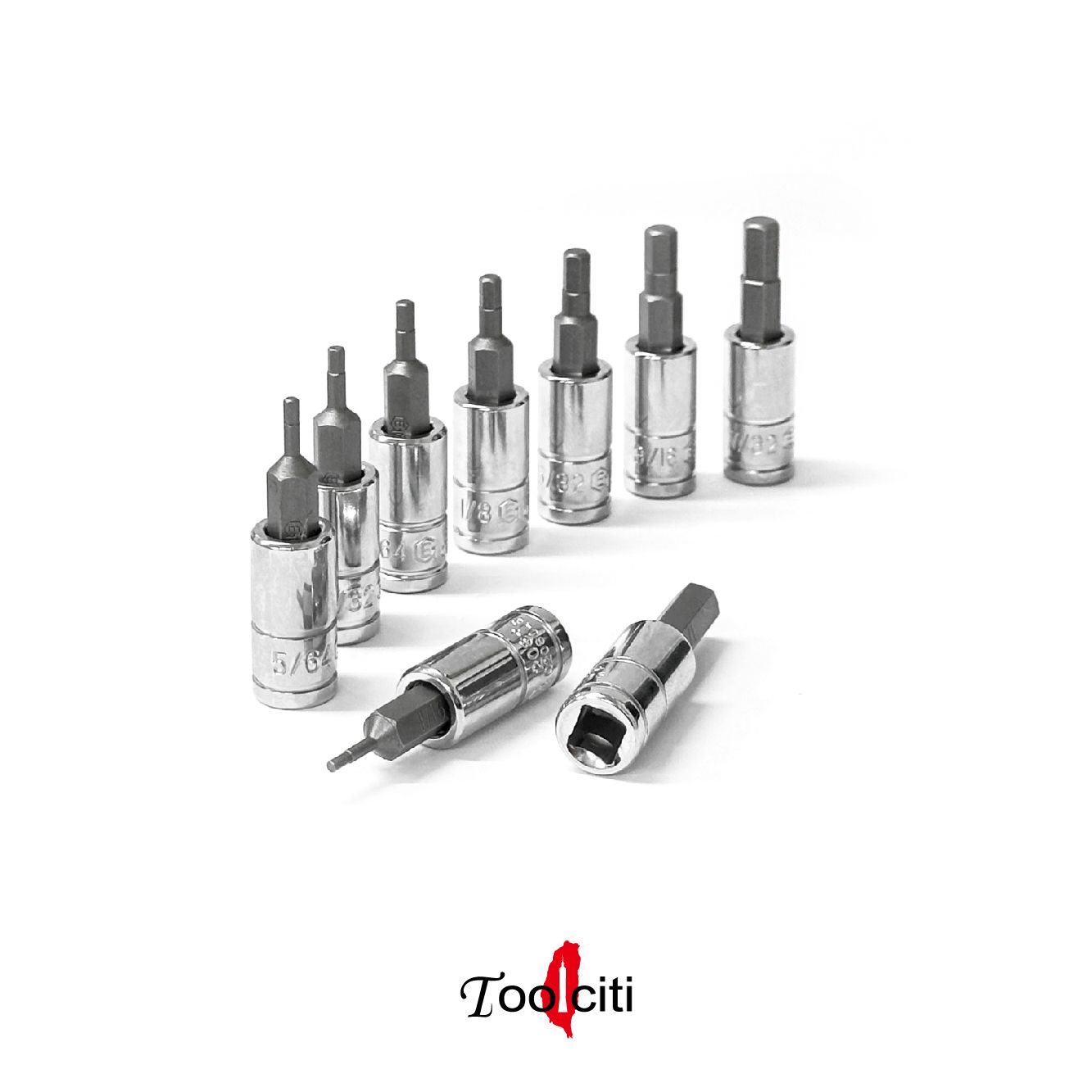 2分英制六角起子頭+套筒 （208+31系列） 45mmL 工具城Toolciti