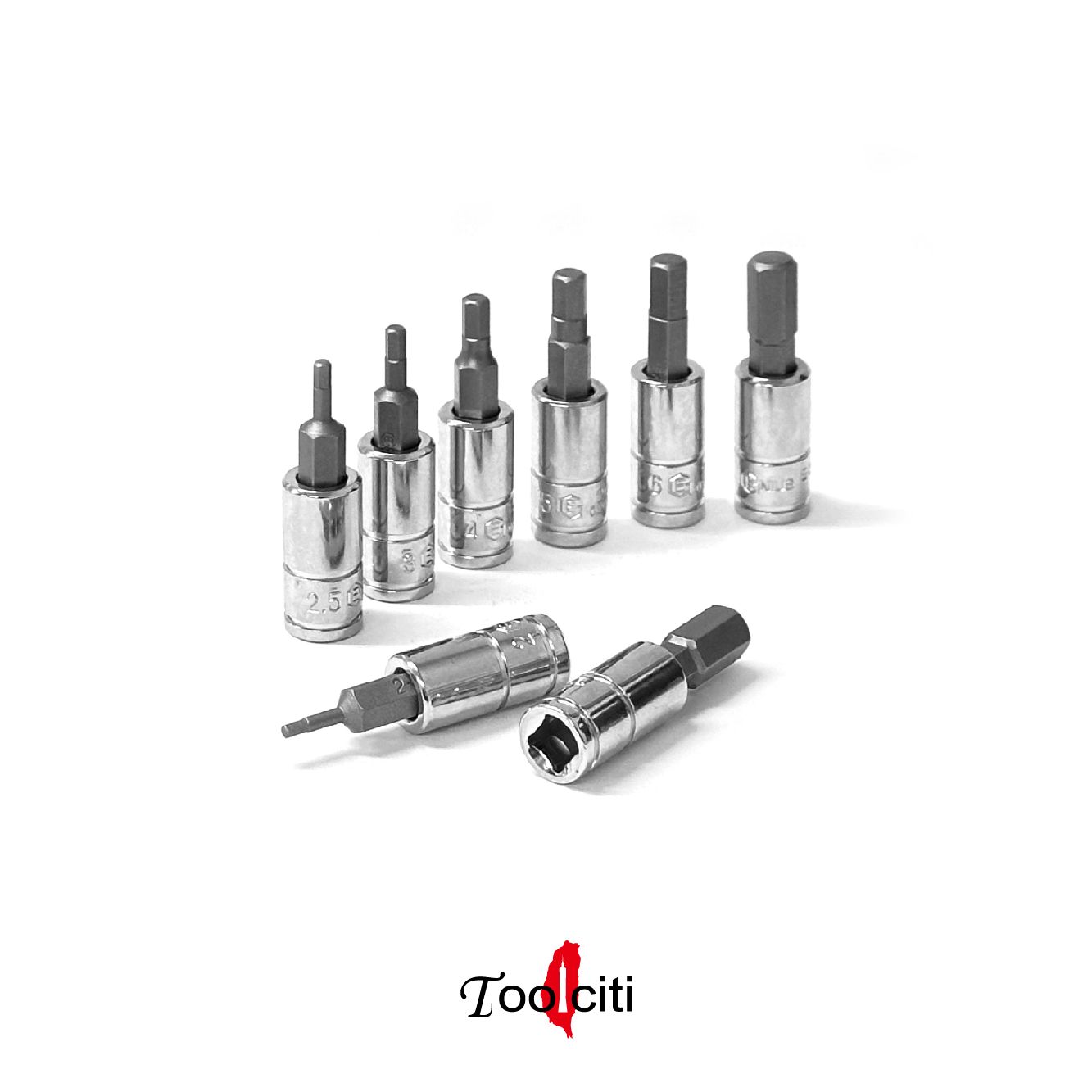 2分公制六角起子頭+套筒 （208+21系列） 45mmL 工具城Toolciti