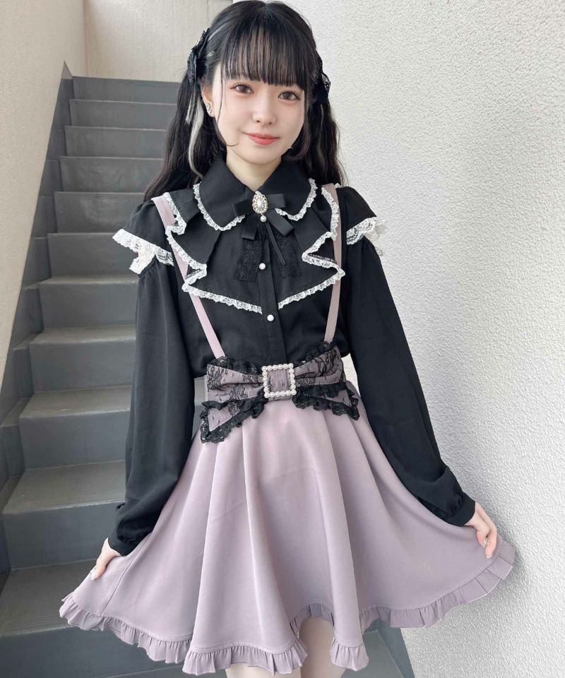 Rojita全新正品✨ 吊帶蕾絲緞帶喇叭裙