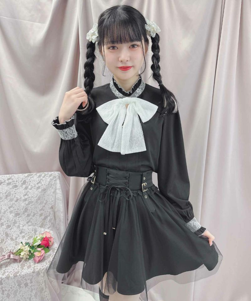 Rojita全新正品✨開領拼色絲帶襯衫