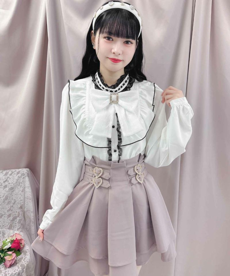 Rojita全新正品✨抵肩切換 BIG 緞帶襯衫