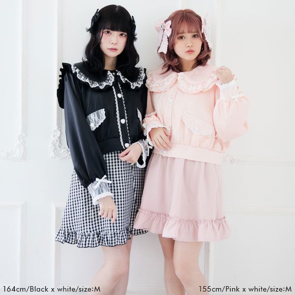 夢展望全新正品✨寶石蕾絲荷葉邊夾克外套