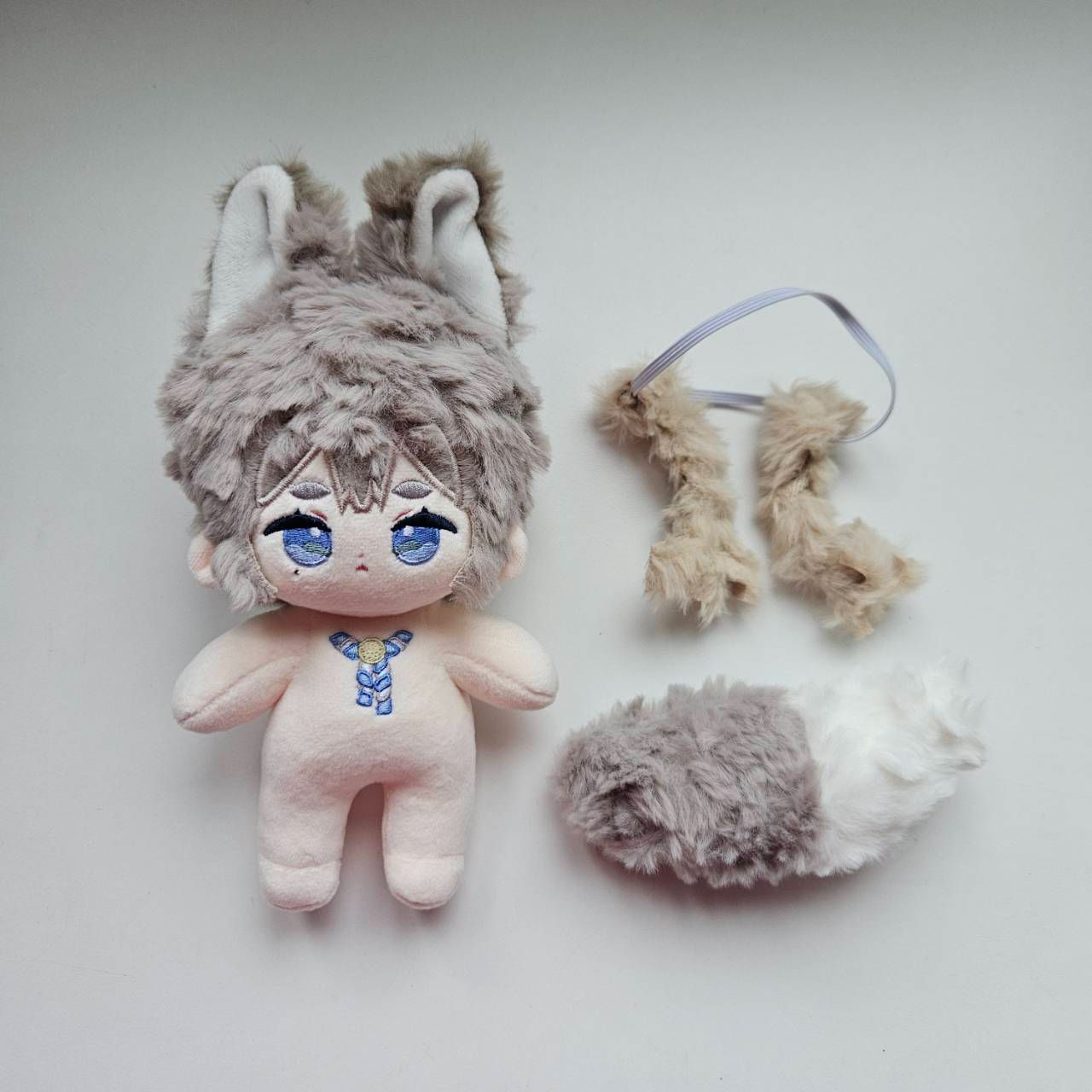 【二手】棉花娃 15cm 銀狐ぎんぎつね 有骨