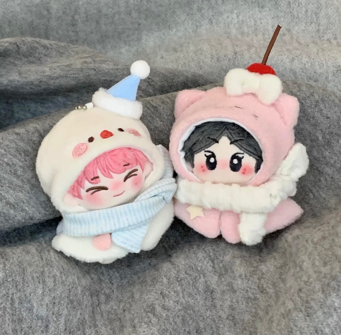 5公分小粉貓＆小雪人斗篷