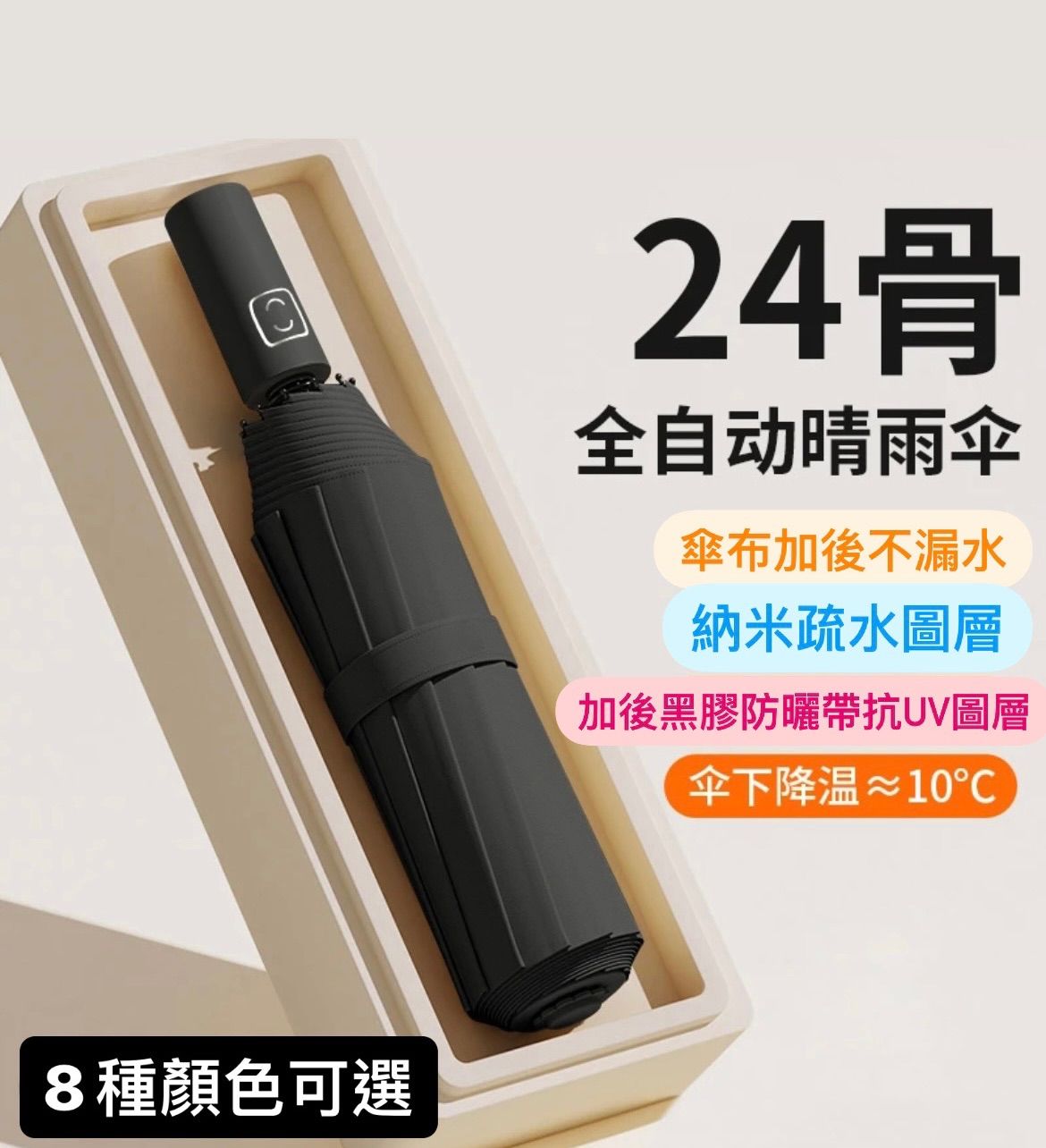 小楊哥/小黃/喬妹/七老闆推薦 [雨寶]全自動晴雨兩用加固雨傘