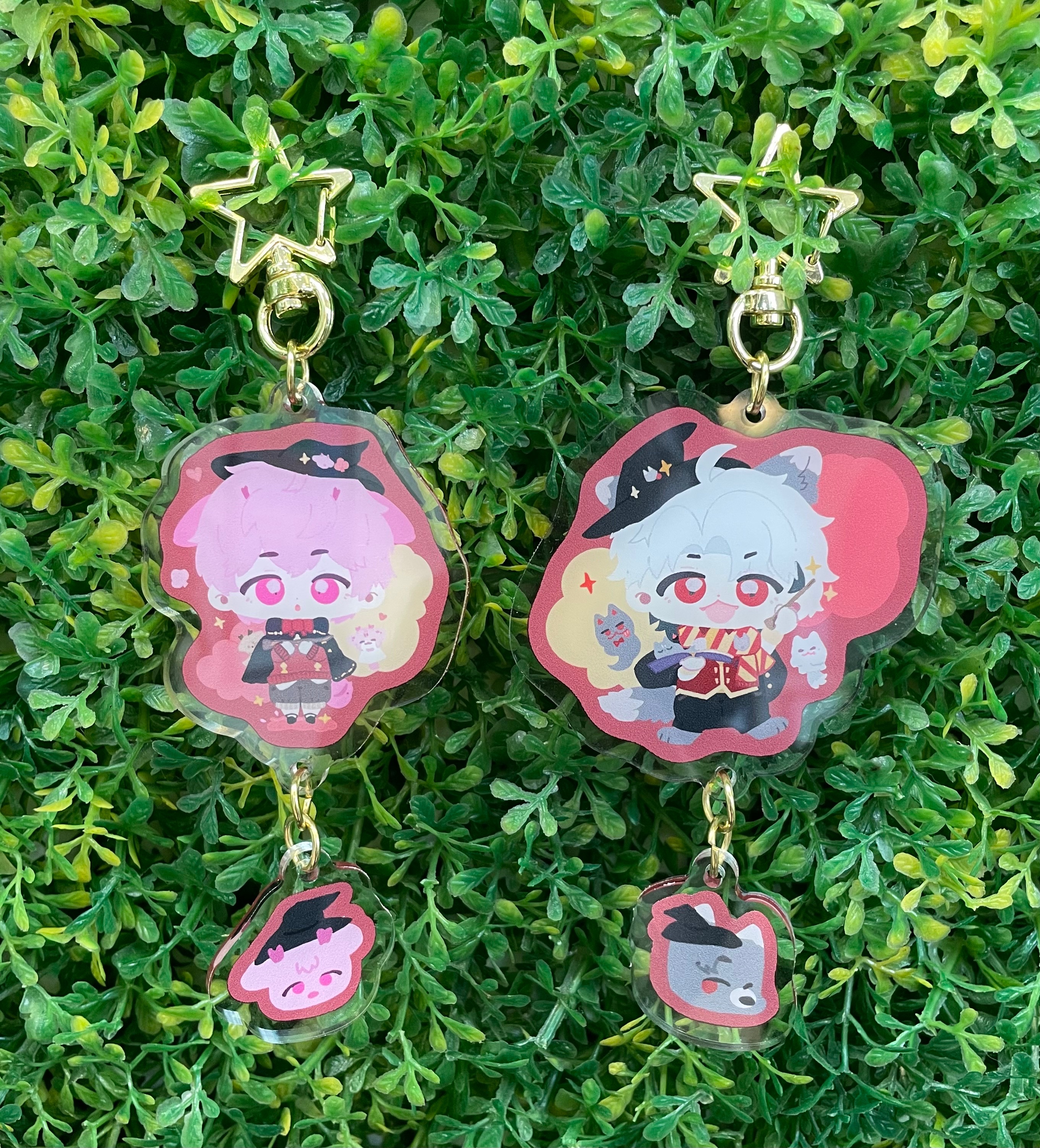 Plave虎斑同人星星釦連結吊飾