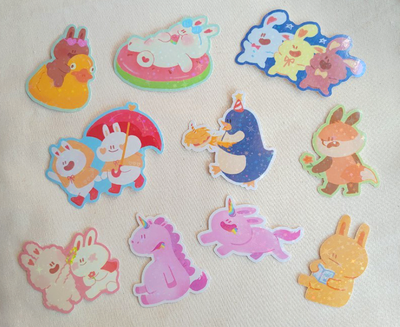 閃亮亮的兔貼紙