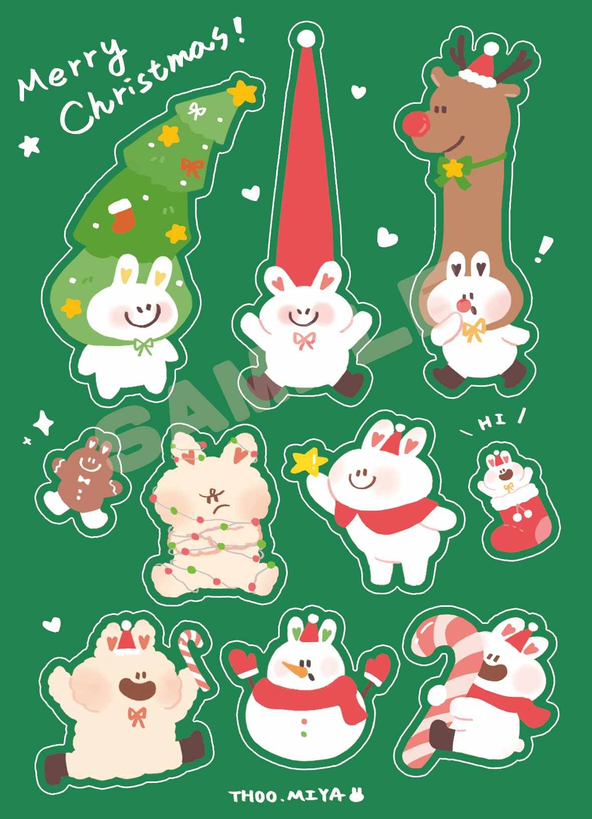 好長ㄉ帽子~~聖誕節主題-閃亮亮貼紙