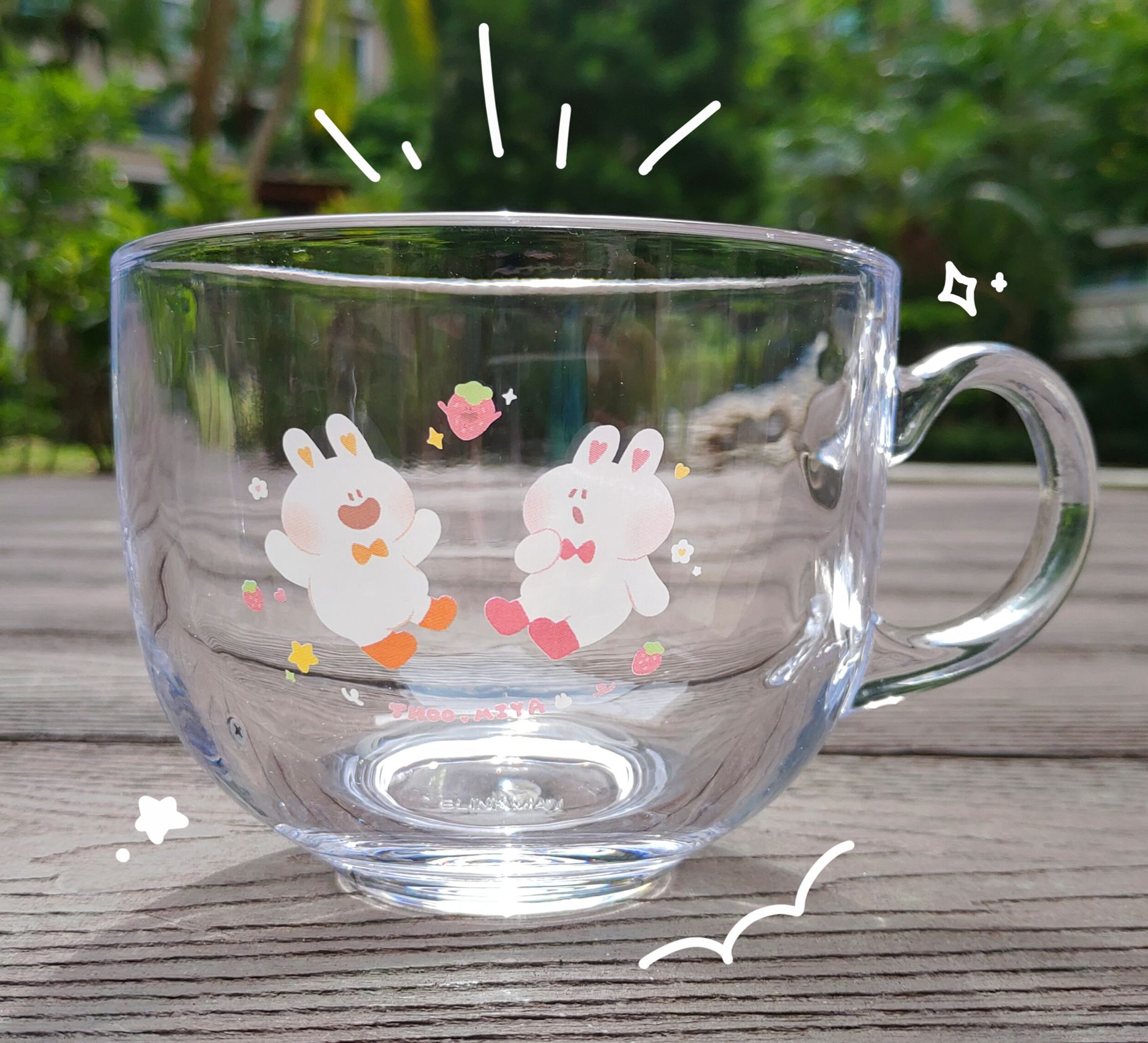 ♡ 草莓好朋友 ♡ 玻璃牛奶杯