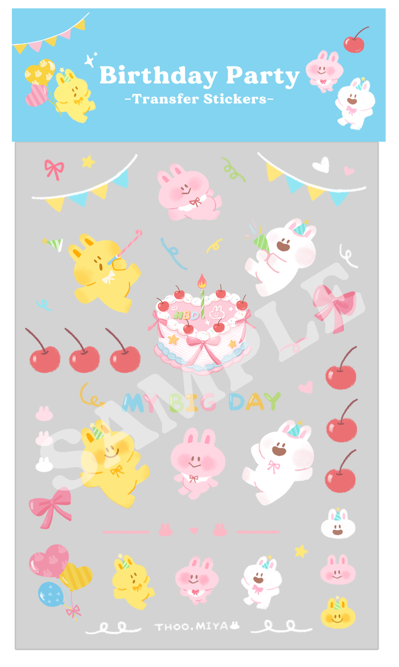 生日主題-轉印貼紙