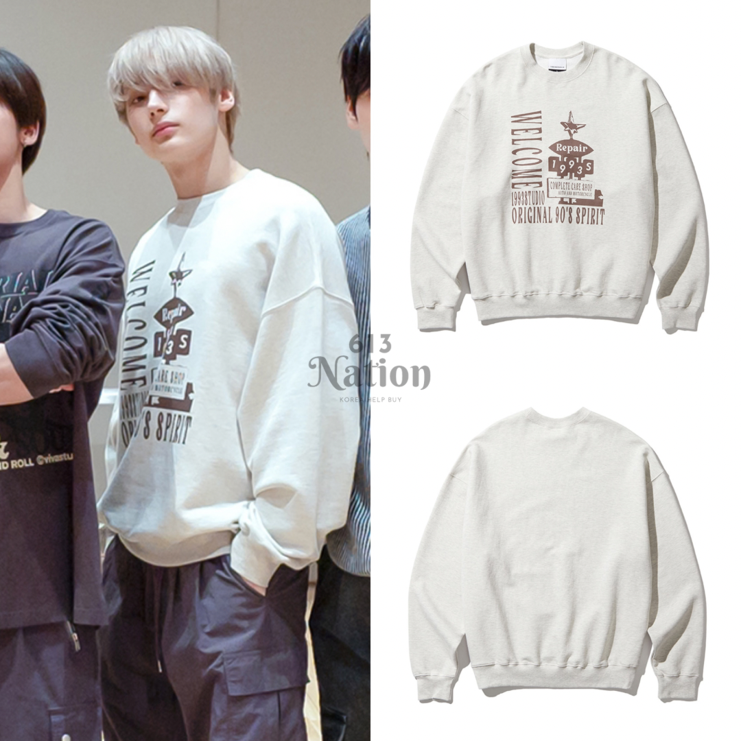 休寧凱同款WELCOM REPAIR SWEATSHIRT
