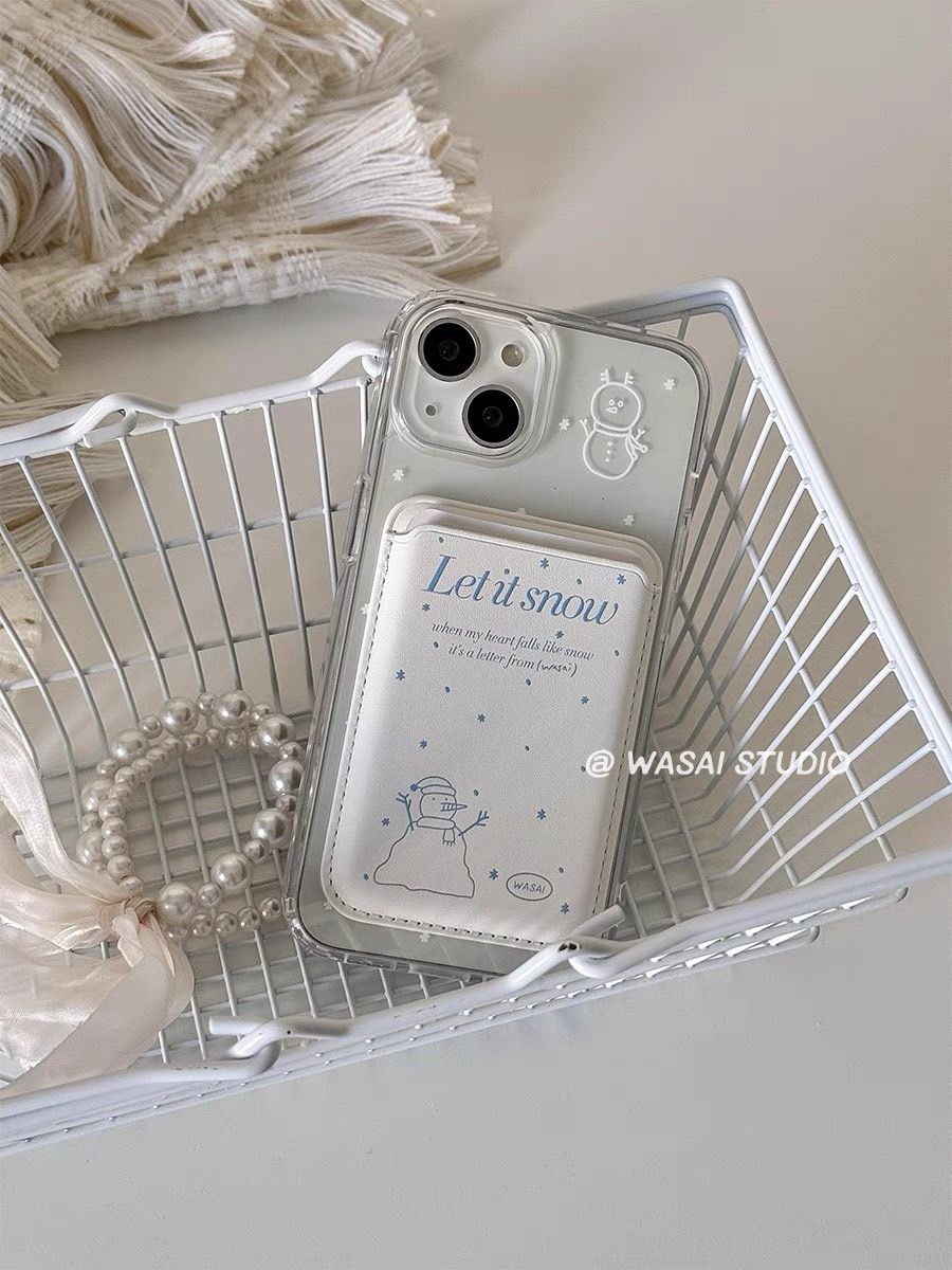 𝐖𝐀𝐒𝐀𝐈꒰聖誕小雪人꒱磁吸卡包/iPHONE手機殼