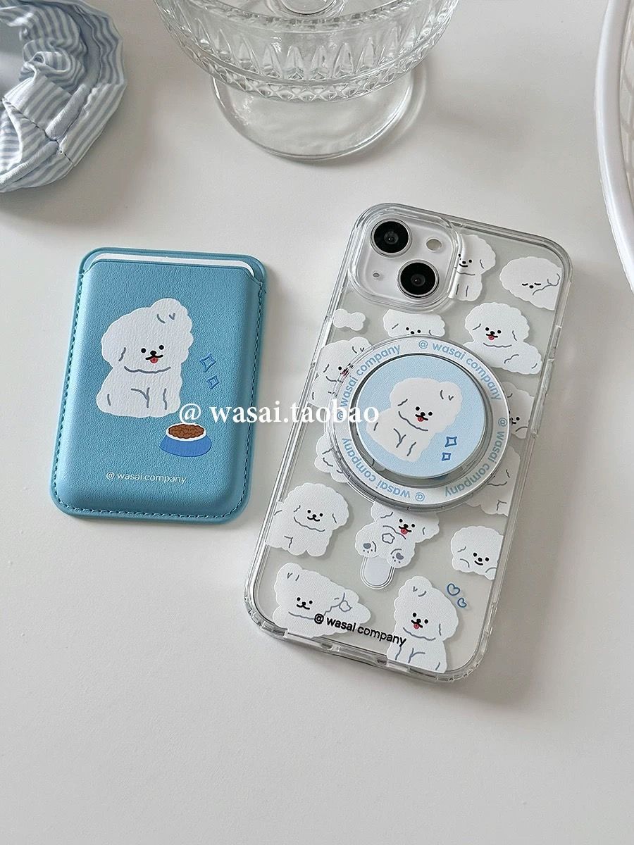 𝐖𝐀𝐒𝐀𝐈꒰白色小狗꒱磁吸卡包/支架/iPHONE手機殼