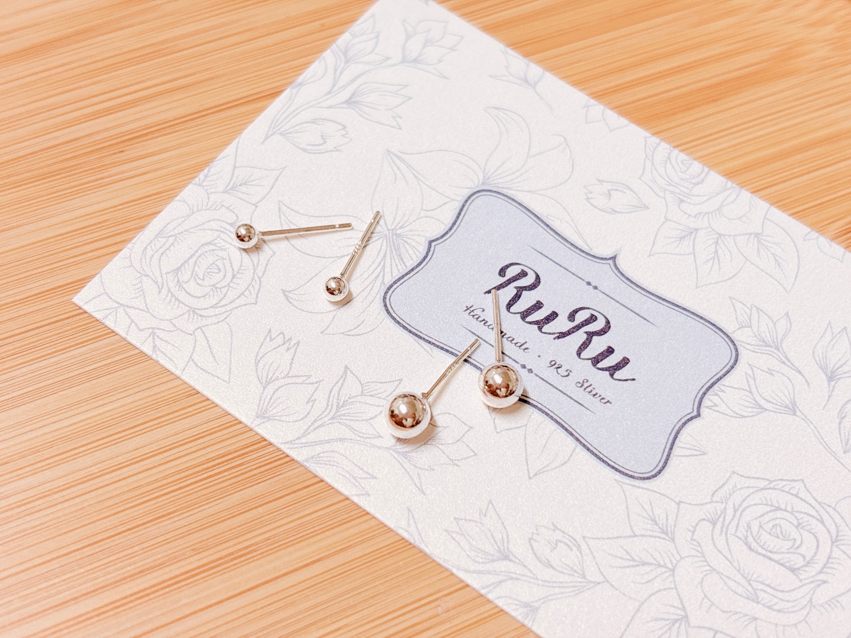 925純銀養耳針耳環-銀珠耳環