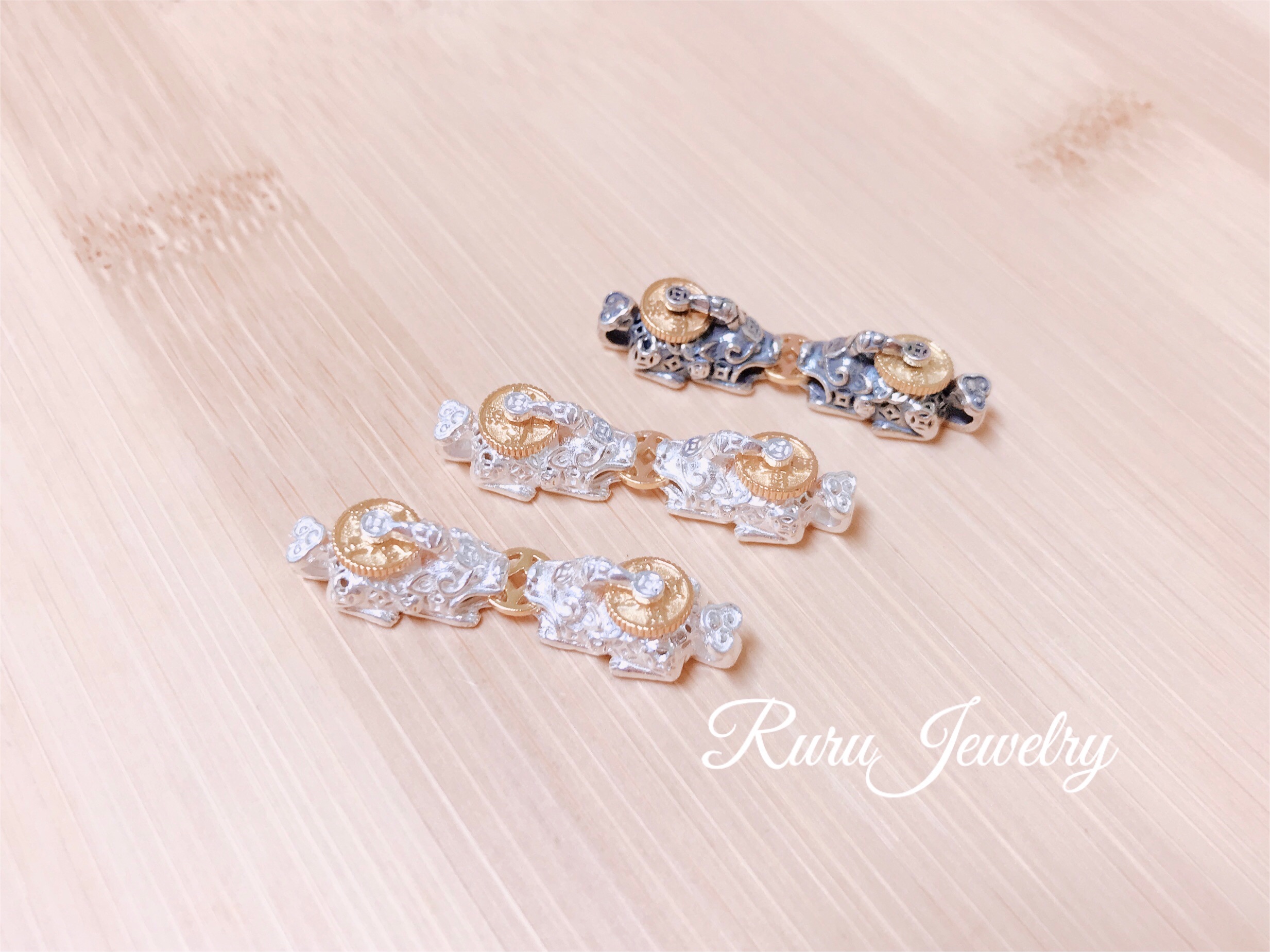 金幣轉運貔貅/招財/開運/925純銀蠶絲蠟線手鍊