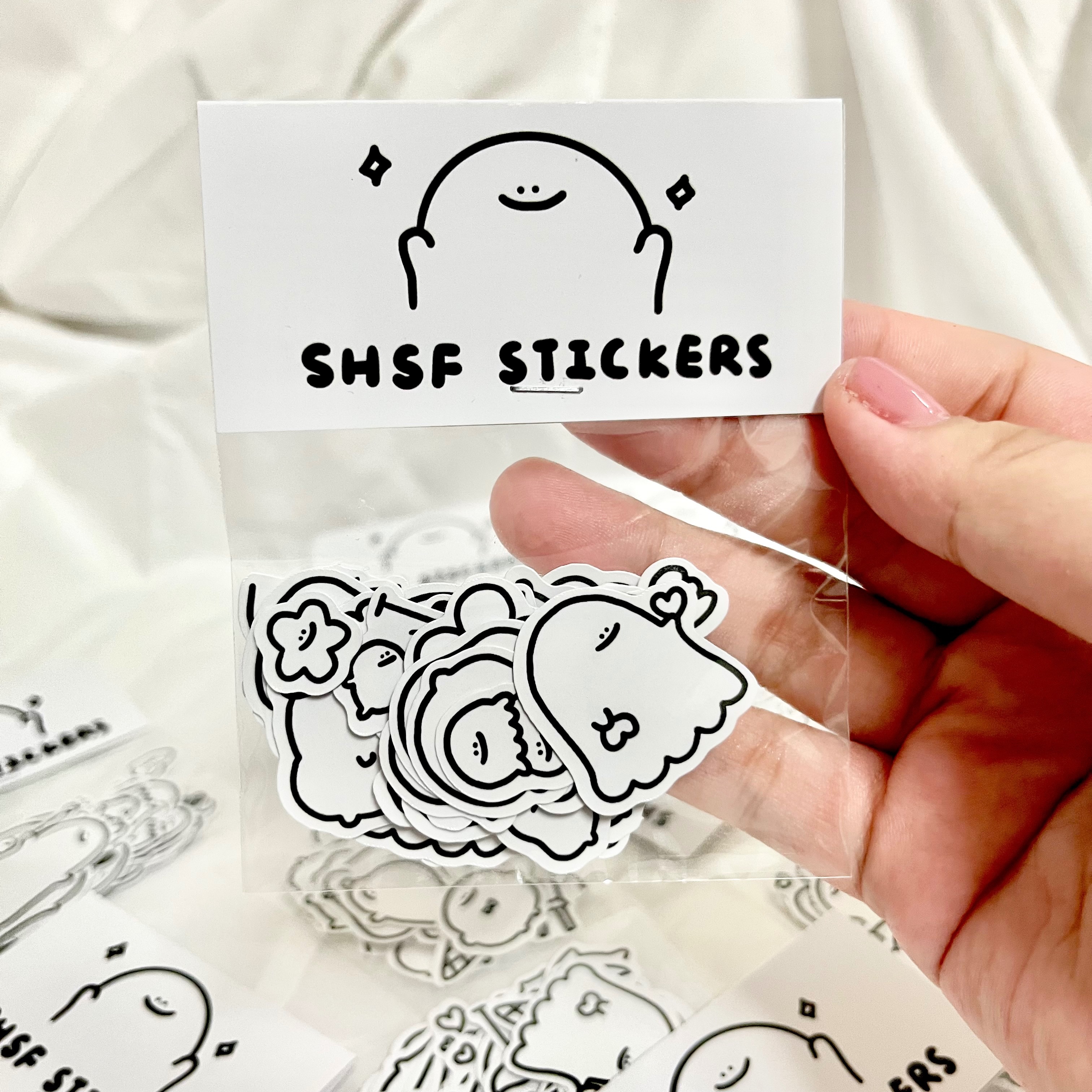 ✨《SHSF STUDIO》✨ SHSF短手短腳 ins風插畫貼紙 手帳貼紙 日系貼紙 韓系貼紙 黑白貼紙 禮物首選✨