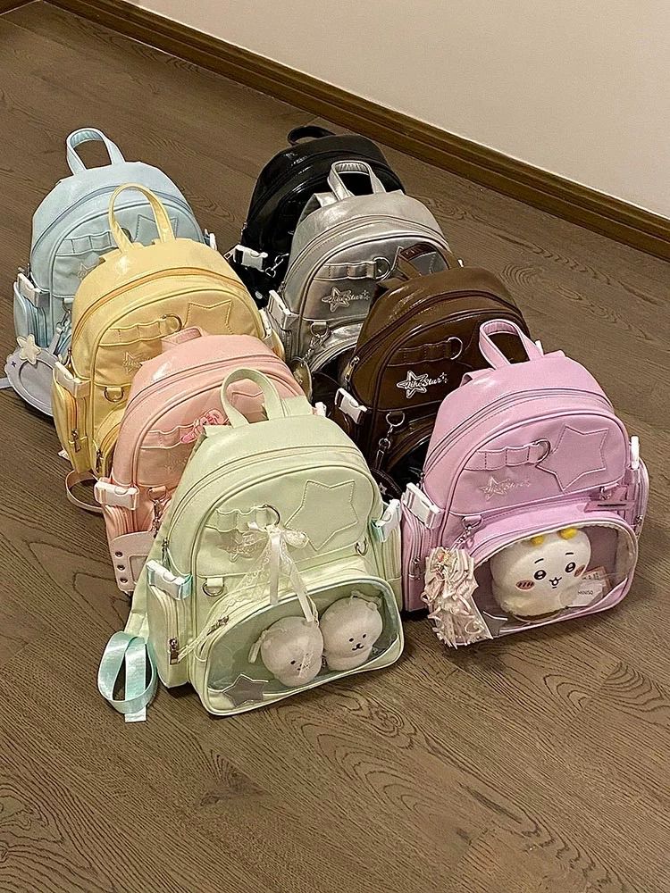 15cm後背痛包💗【彩虹奶昔】- 大容量雙肩娃包學生後背包