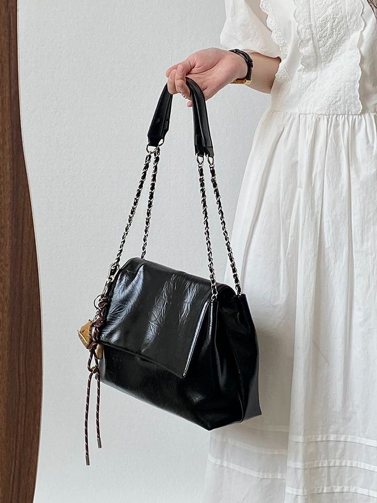 【夜幕序曲】- 黑色質感小香風大容量托特包🎼（點擊下滑看尺寸）