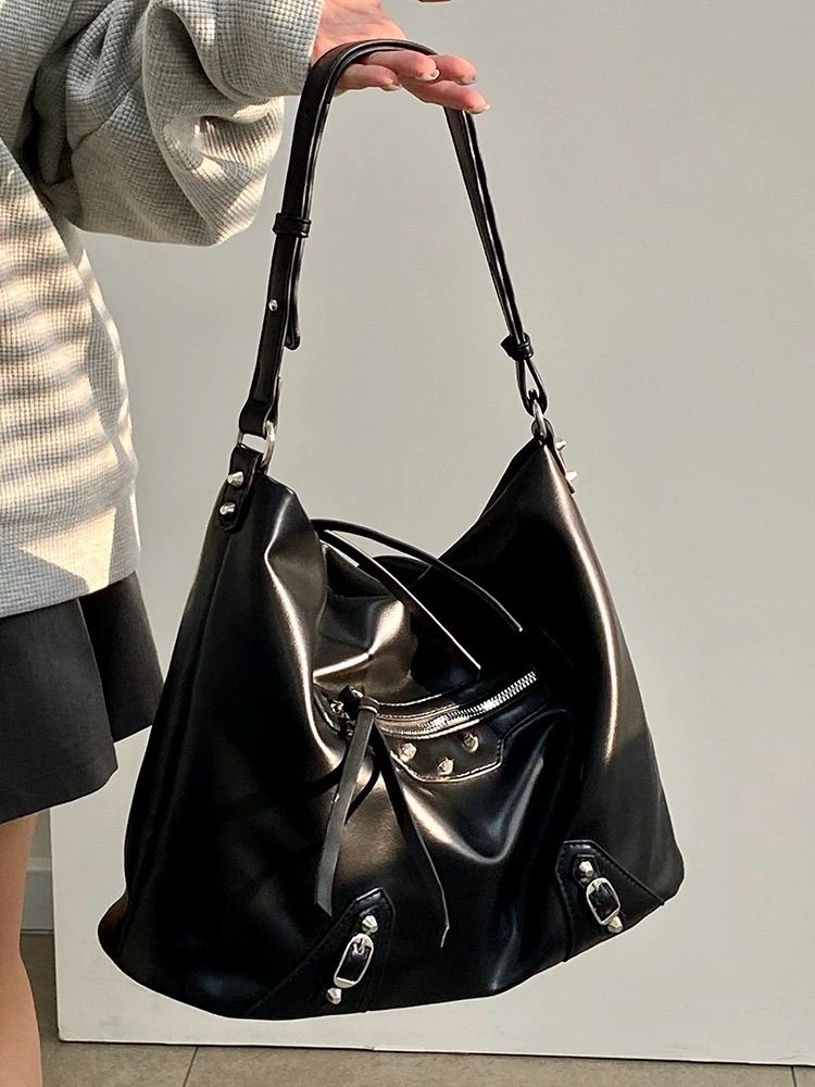 【落日微光】- 肩背/斜背大容量機車托特包通勤必備（點擊下滑看尺寸）