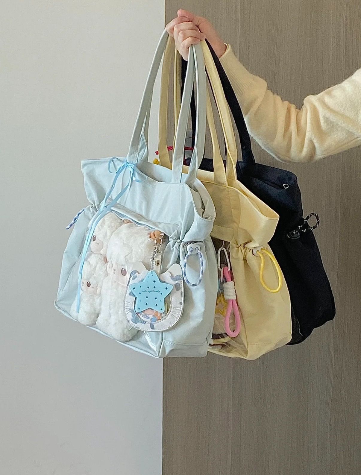 （3 colors）🥟【糯米餃子】- 韓系大容量尼龍托特痛包（點擊下滑看尺寸）