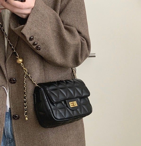 富家千金-高貴百搭菱格鍊條包2color