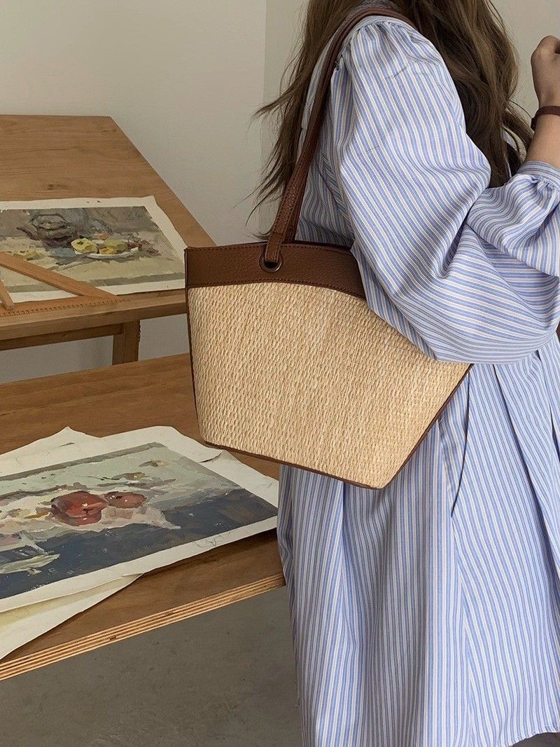 🌟現貨🌟海邊漫步-法式復古百搭時尚編織包 送小包 3color