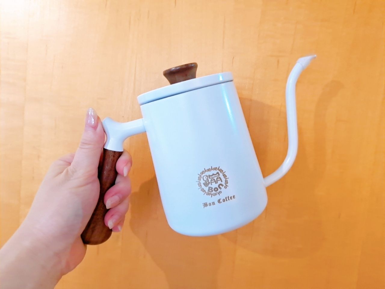 胡桃木柄手沖壺600ml